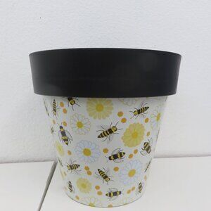 Large Yellow/Black/white bumble bee Flower Pot